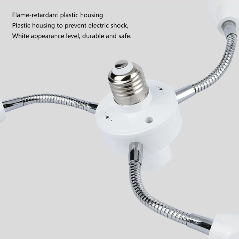 Adjustable E27 Base Light Socket Splitter Gooseneck LED Bulbs Holder Converter with Extension Hose 3 4 5 6 Way Adapter Dropship