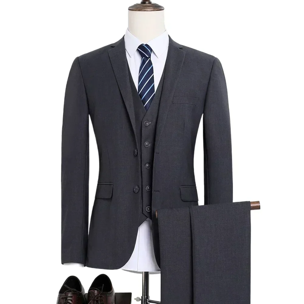 Wedding Men Suits High Quality 3 Pieces 2 Outfit Set Elegant Jackets Vest Pants Blazers Luxury Classic 2024 Formal Clothing