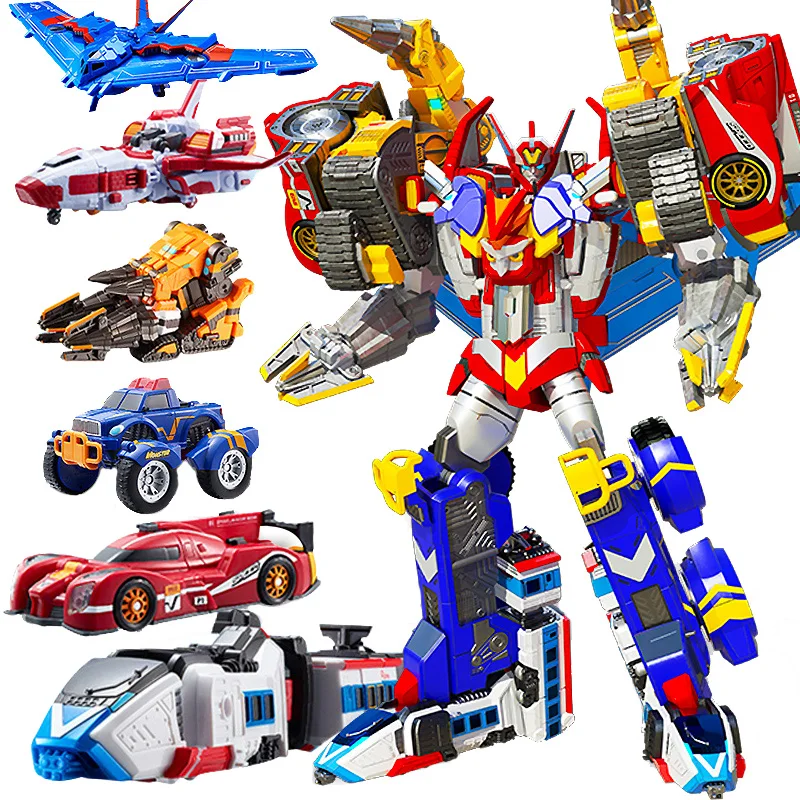 6 IN 1 Master V Ultimate Tobot Transformation Car to Robot Toy Korea Cartoon Brothers Anime Tobot Deformation Airplane Car Toys