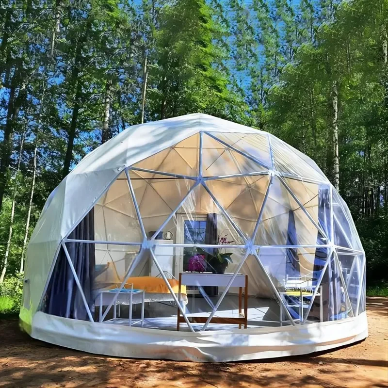 for Transparent PVC Waterproof Flame Retardant Steel Frame Spherical Tent 6m Diameter for Rooftop Activities Landscape