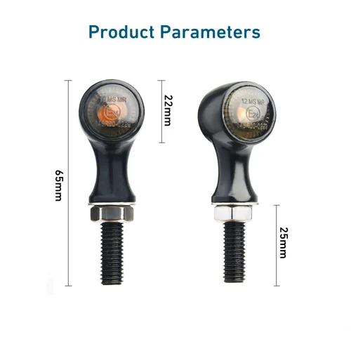 Imagen 2 del producto Luz LED de intermitente Retro E24 para motocicleta, indicador intermitente, luz de freno trasero de 8mm para Harley Yamaha Cafe Racer Bobber Chopper