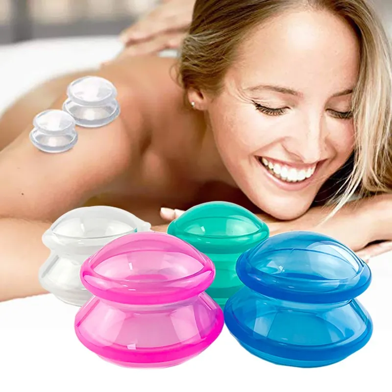 Suction Cup Anti Cellulite Silicone Massage Body Cups Chinese Cupping Set Weight Loss Vacuum Cupping Blue/Green/Red/White   New