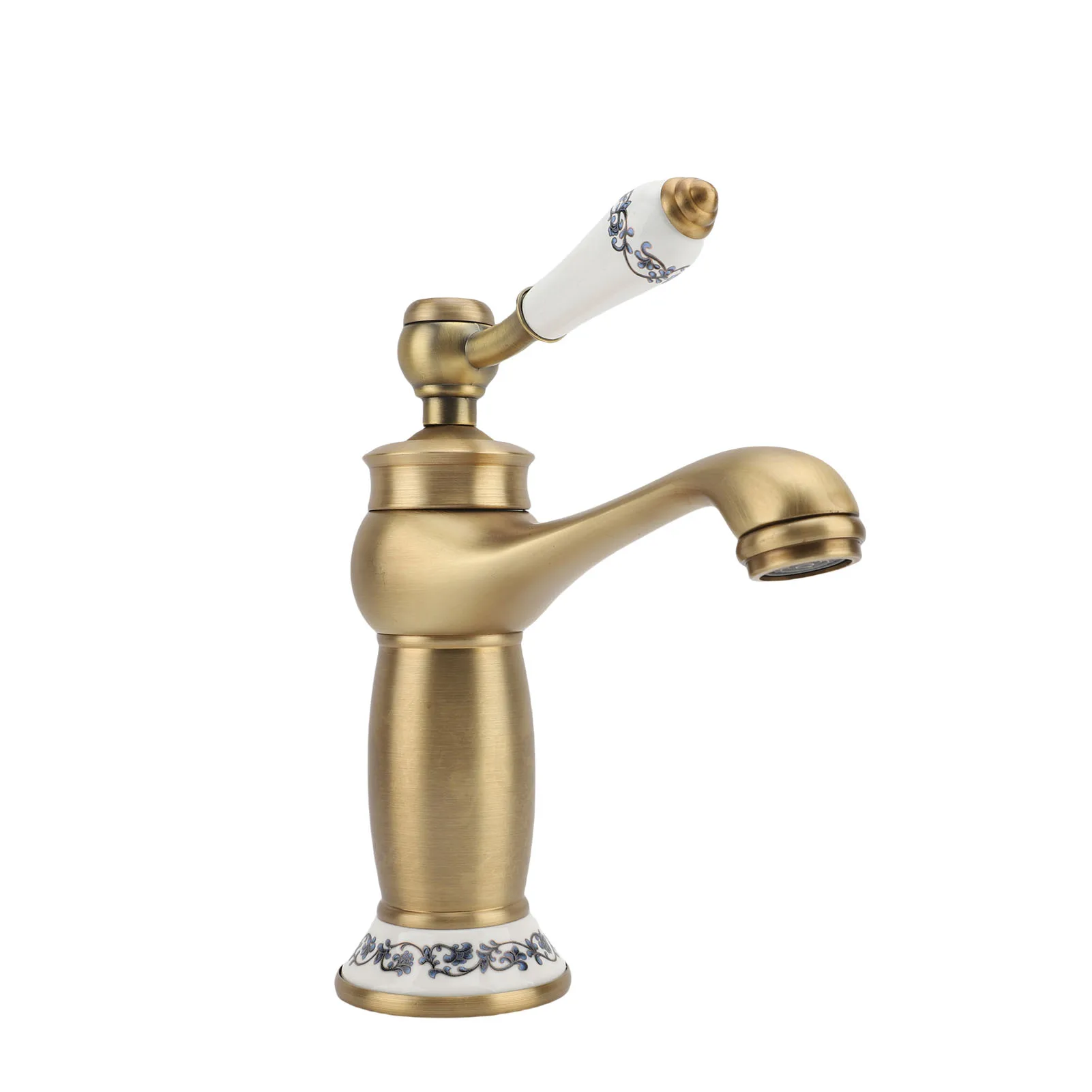 

Sink Mixer Tap Cold and Hot Water Bathroom Faucet Single Handle Brass Ceramic Easy Installation Vintage Decorative for Vanity
