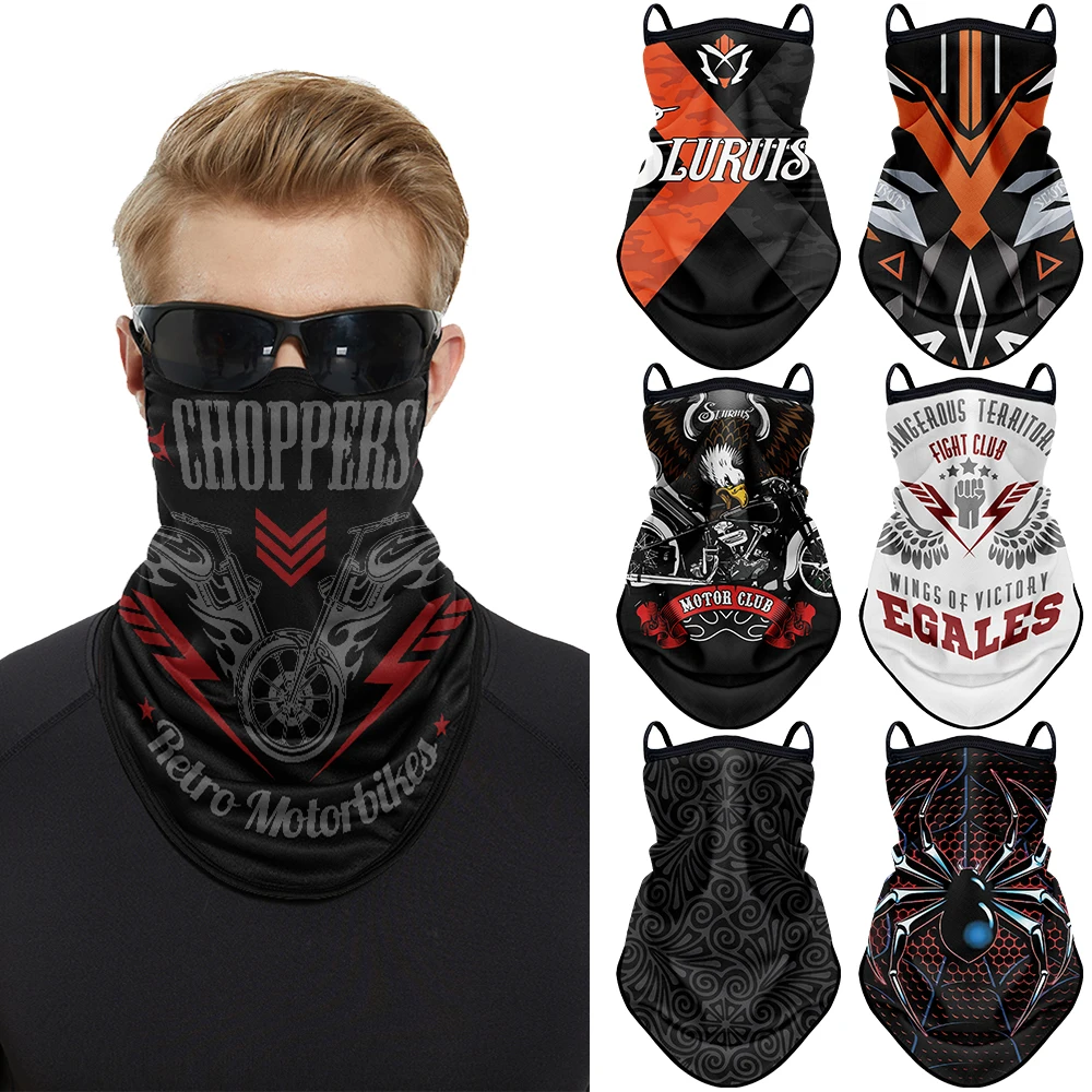 Motorcycle Ice Silk Face Mask Summer UV Protection Cycling Triangle Face Bandana Breathable Neck Cover Outdoor Fishing Hiking