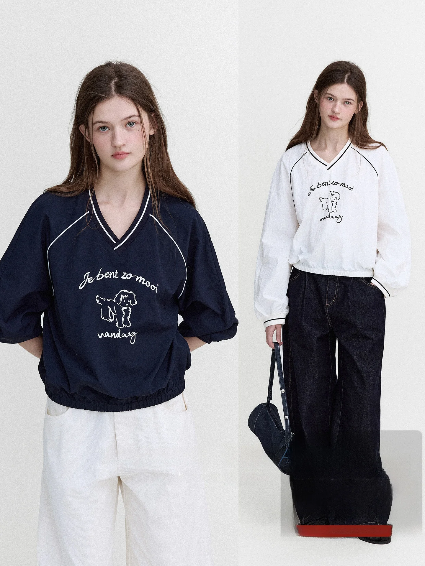 

Lightweight V-neck Shoulder Insert Sweatshirt Women's Printed Casual Comfortable Breathable Spring Autumn Fashion Streetwear