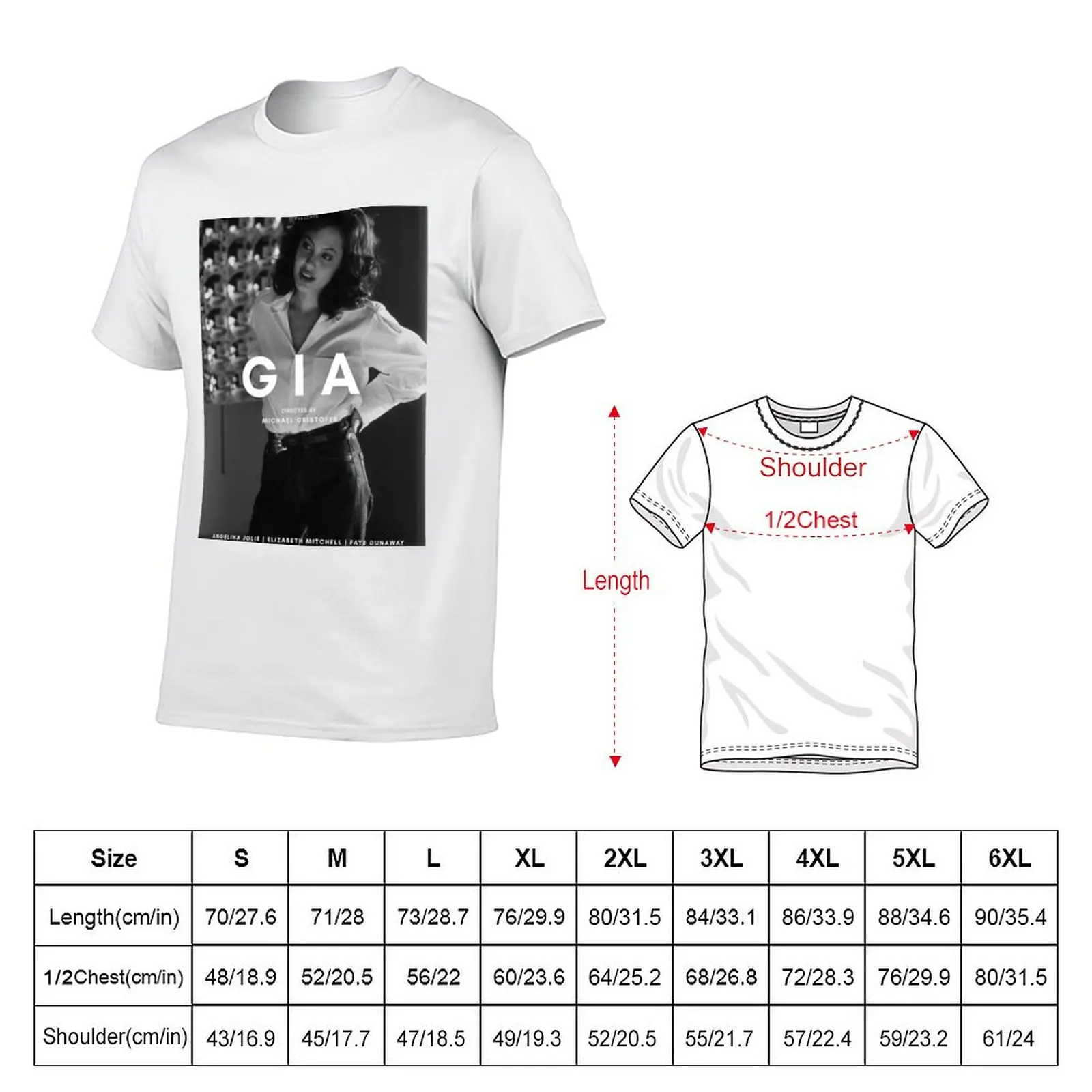 Gia 1998 alternative movie poster 3 T-Shirt t shirts cotton 100% cotton t shirts man 100% T-Shirt