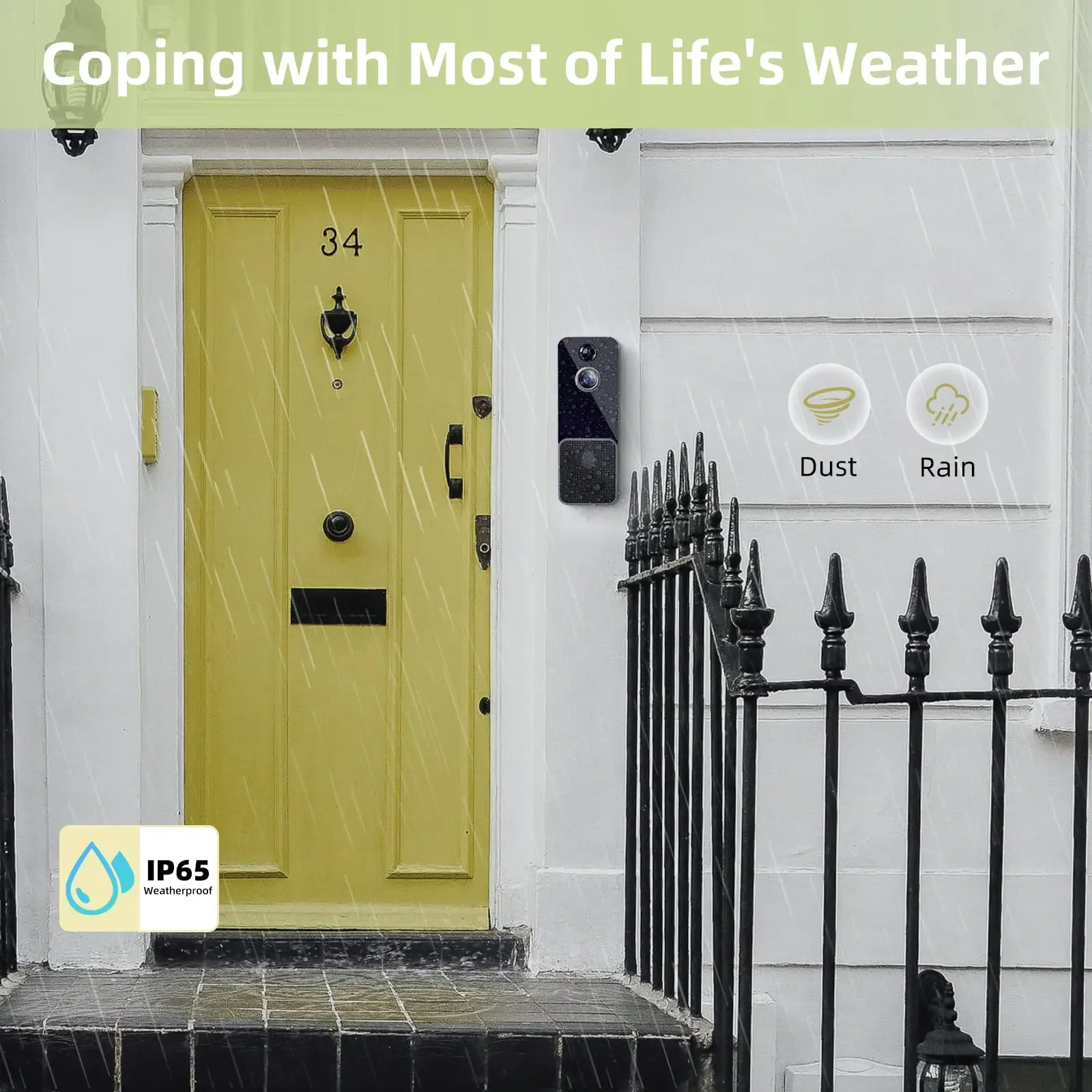 

Wireless WiFi Video Doorbell Camera PIR Human Detection Cloud Storage Outdoor Door Bell Intercom Smart Home Security Protection