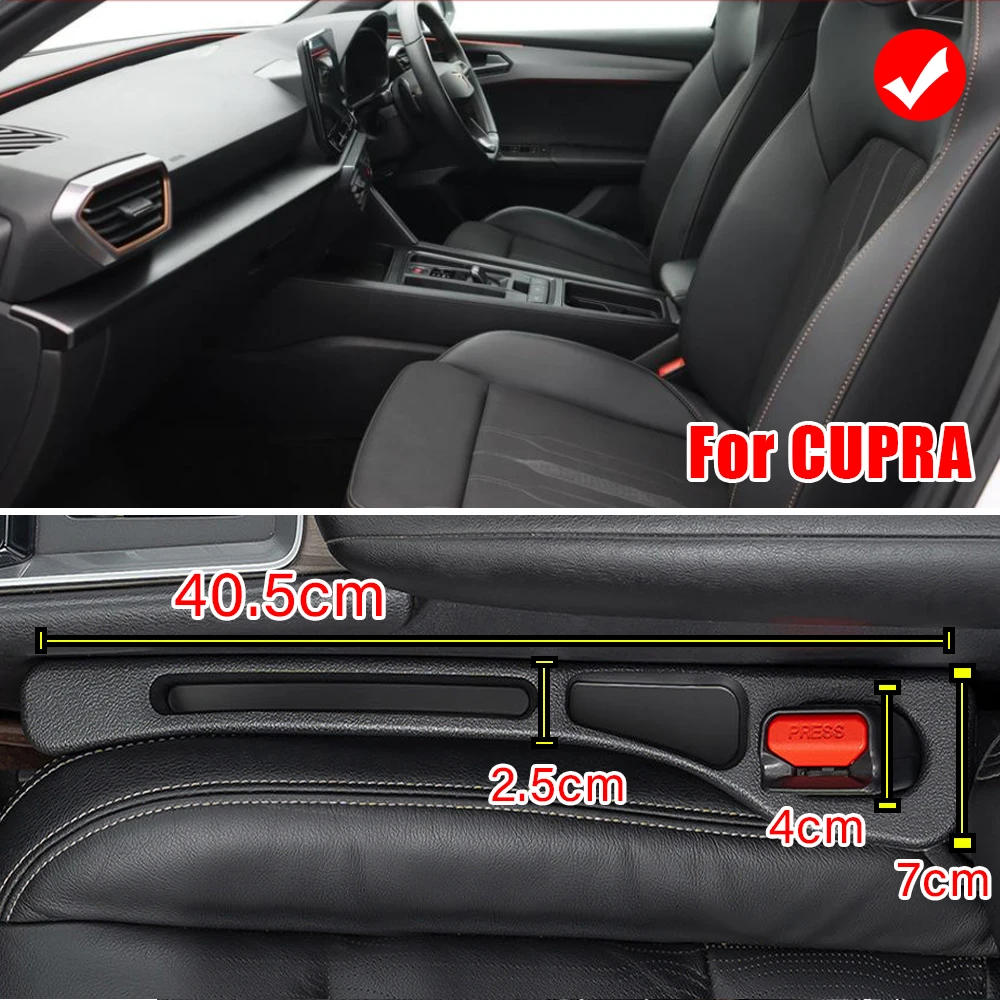 For Cupra Ateca Born Formentor Leon Tavascan TSI V1 V2 V3 VZ VZ1 VZ2 VZ3 eHybrid MK2 MK3 5F Car Seat Gap Filler Strips Accessory