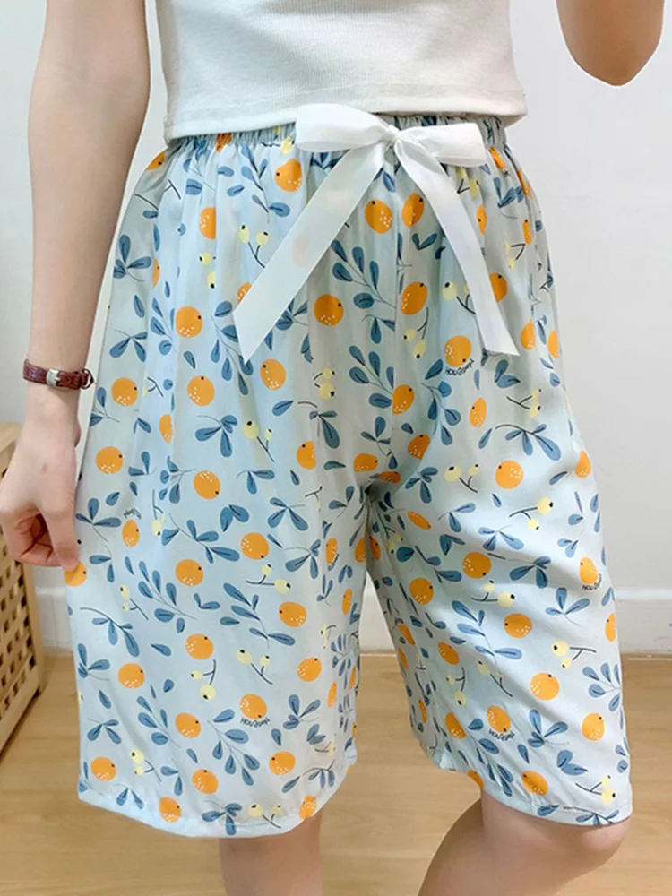 ZANZEA pantalones cortos con estampado para mujer, pantalón corto informal de vendaje con cintura elástica, holgado para dormir en casa, ropa de uso diario