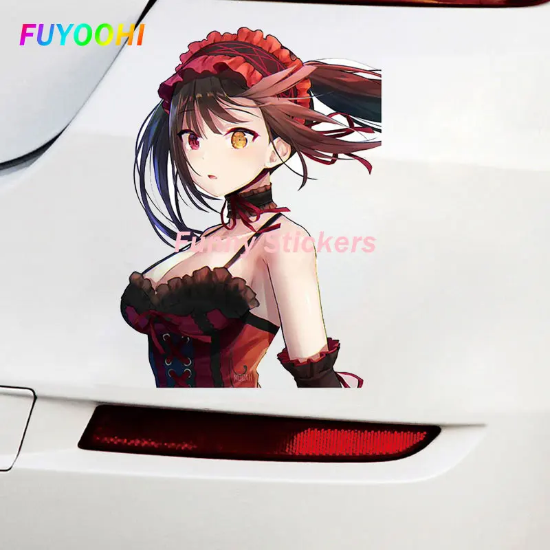 FUYOOHI Play Stickers Tokisaki Kurumi Personality Car Stickers Car Accessories Motorcycle Laptop Vinyl Decals Waterproof