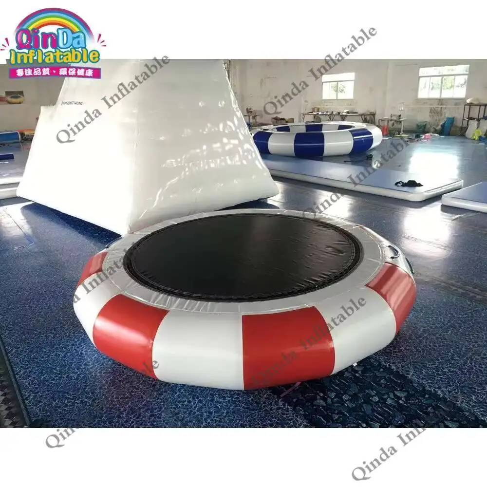 Games Inflatable Water Pad ,4M Inflatable Floating Trampoline With Free Air Pump