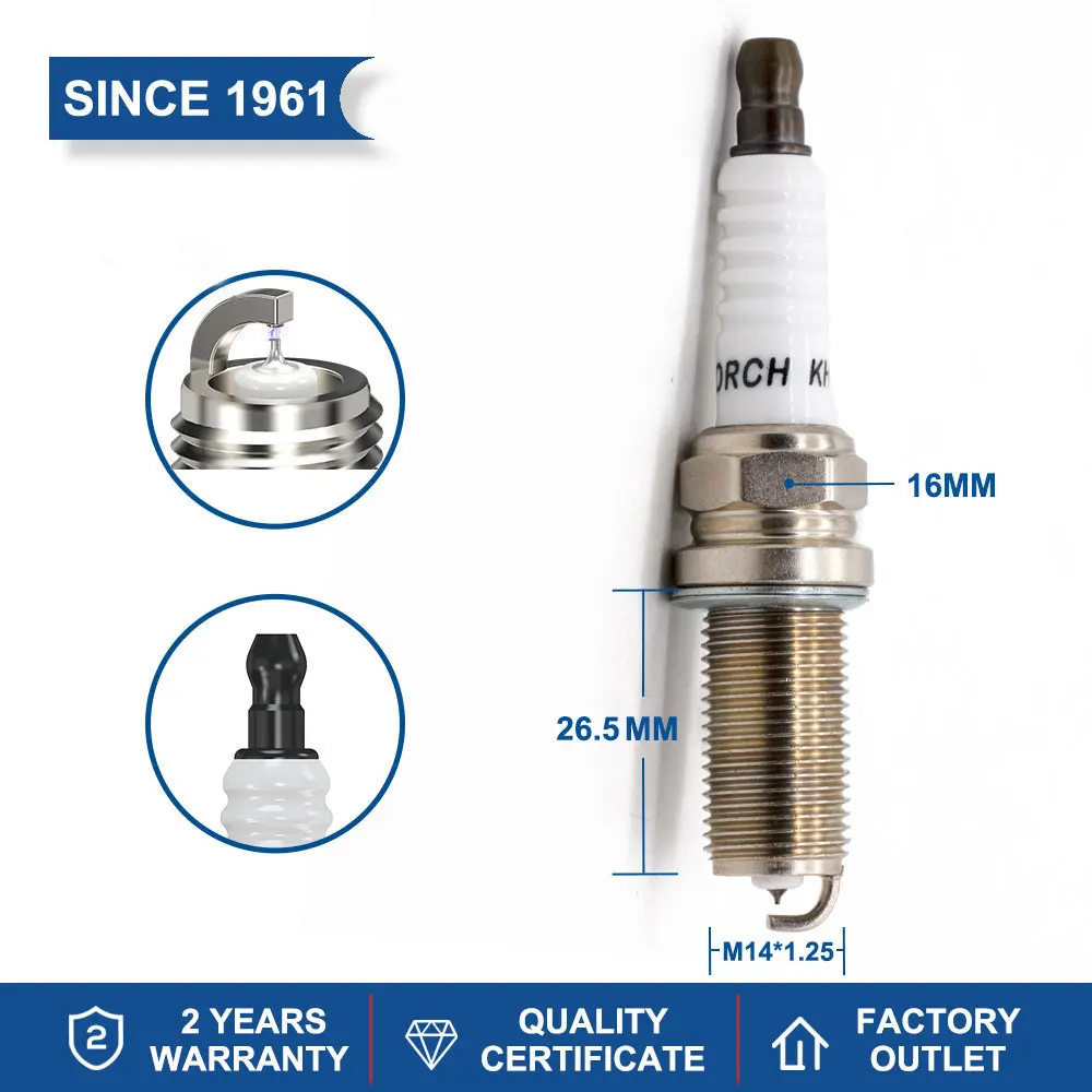 4-6PCS Iridium Spark Plugs Torch KH5RTI-11 Replace for Candle LFR5AIX-11(4469) NISSAN BY481-LFR5A Denso IKH16 HYUNDAI 1884111051
