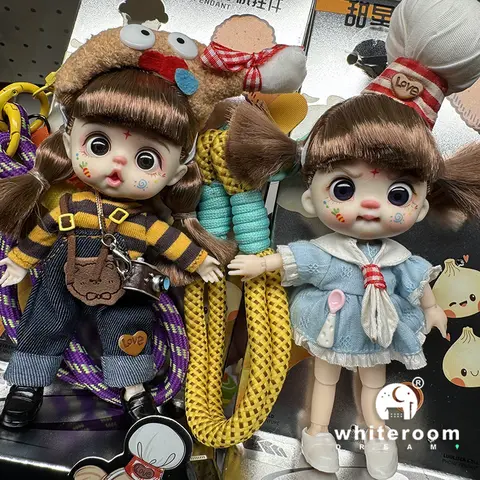 bjd doll Dolls for girls Labbu doll pocket mini blyth girl Doll Barbi cry Baby Rainbow Ball jointed doll Mobile phone Decoration