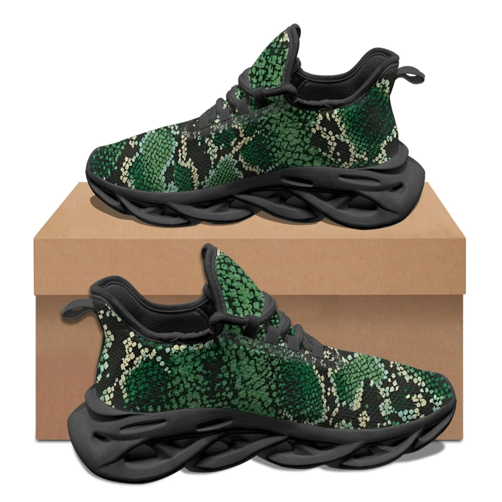 PENSTROLL Snake Skin Running Shoes Athletic Shoes for Adults Soft Sole Fashion Sneakers