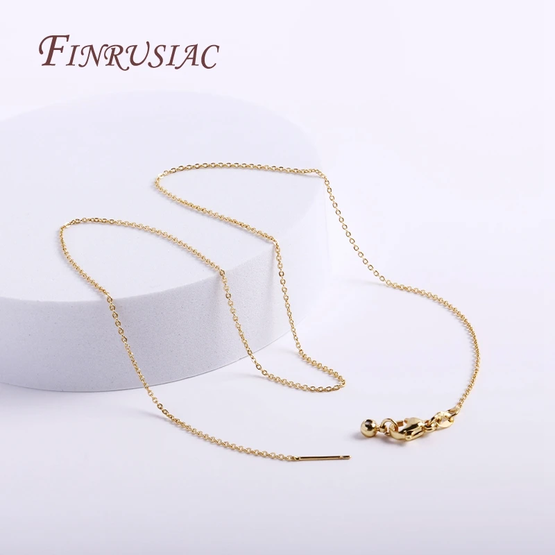 Wholesale 18K Real Gold Plated Adjustable Thin Chains Brass Metal Necklace/Bracelet Chains For Jewelry Making Supplies