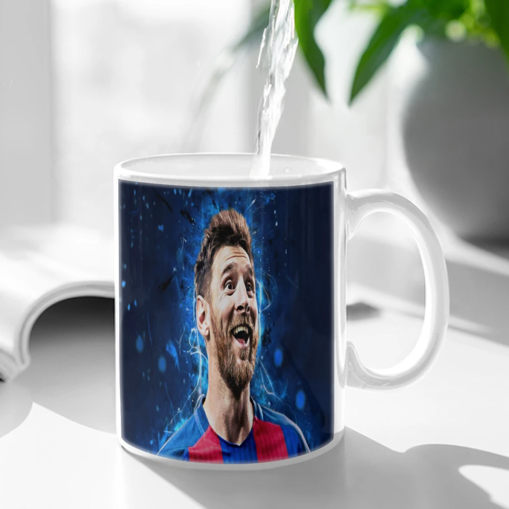 

M-Messi Football Star Coffee Mug Ceramic Water Cup Heat Sensitive Coffee Cups Summer Winter Drinkware