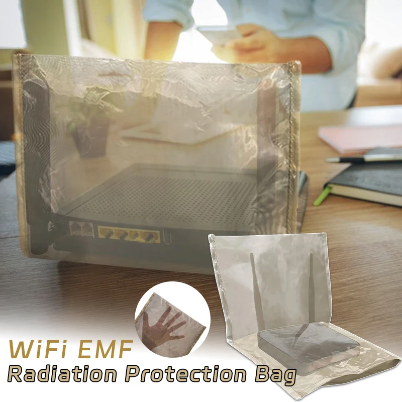 Faraday WiFi Router Guard Cover Radiant Fabric Router Meter Radiant Shield WiFi RF Blocking 5G Radiation Protection Bag