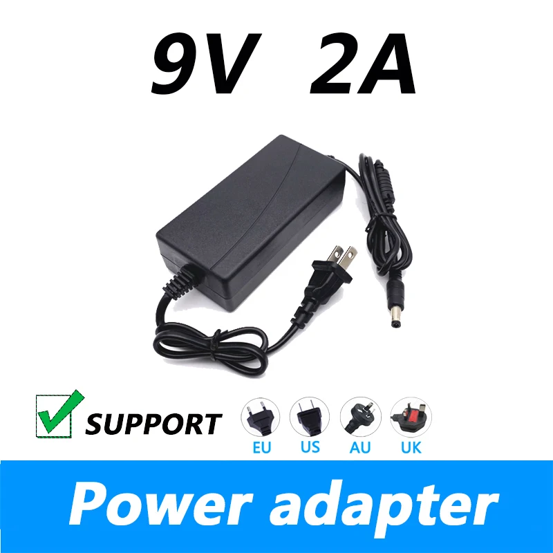 DC Power Adapter Dual-Line 9V 2A LCD Monitor Monitor Equipment LED Power Charger Eu Plug Us Plug 5.5*2.1mm