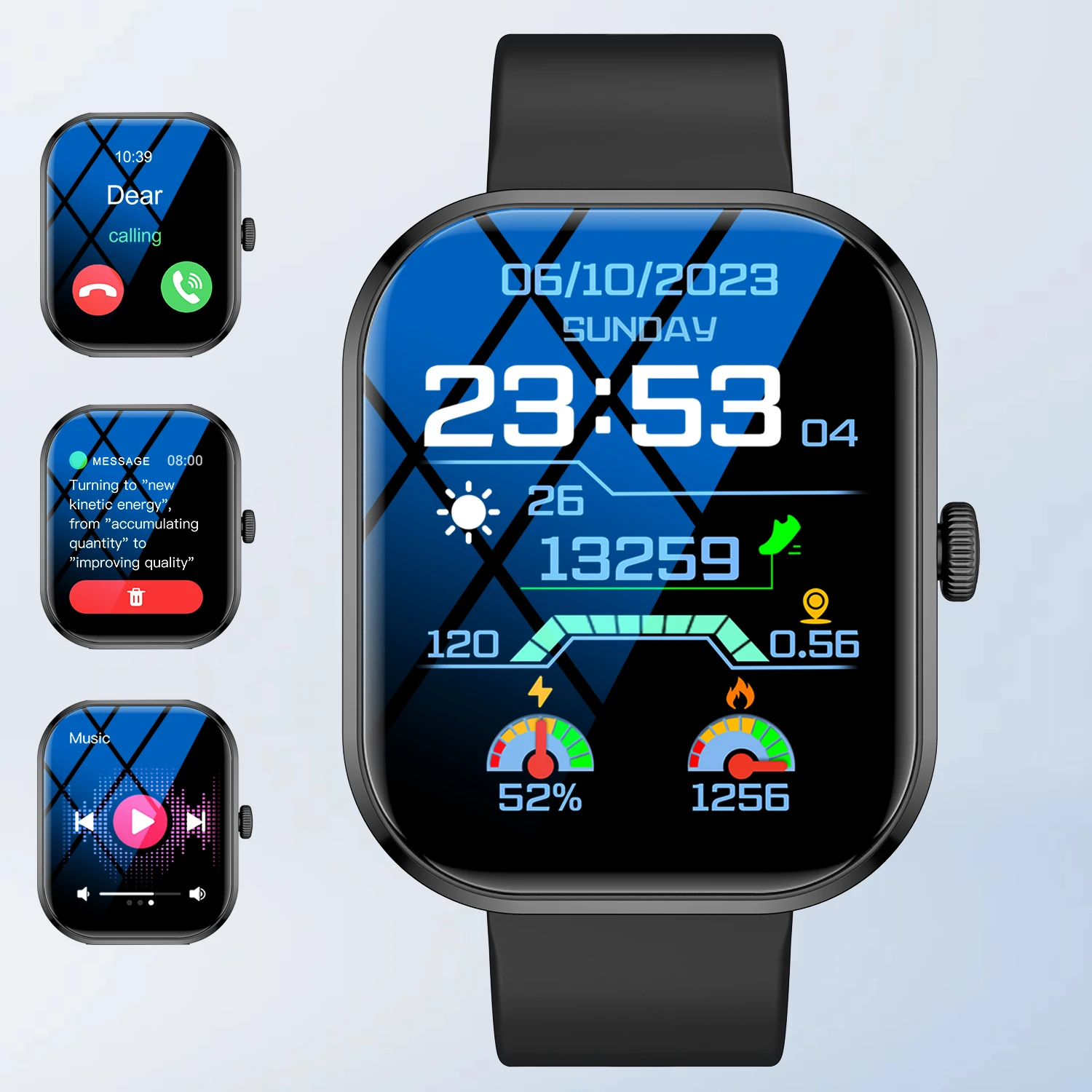 

Умные часы, беспроводной вызов/циферблат, для iPhone/Android, мультиспортивный режим, напоминание о вызове и вызов