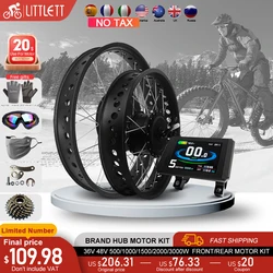 Fat Tire Bicycle 48V 500W 1000W 1500W 3000W 20 26inch 4.0 Tyre Front Rear Bicycle Hub Motor Wheel For Snow eBIKE Conversion Kit