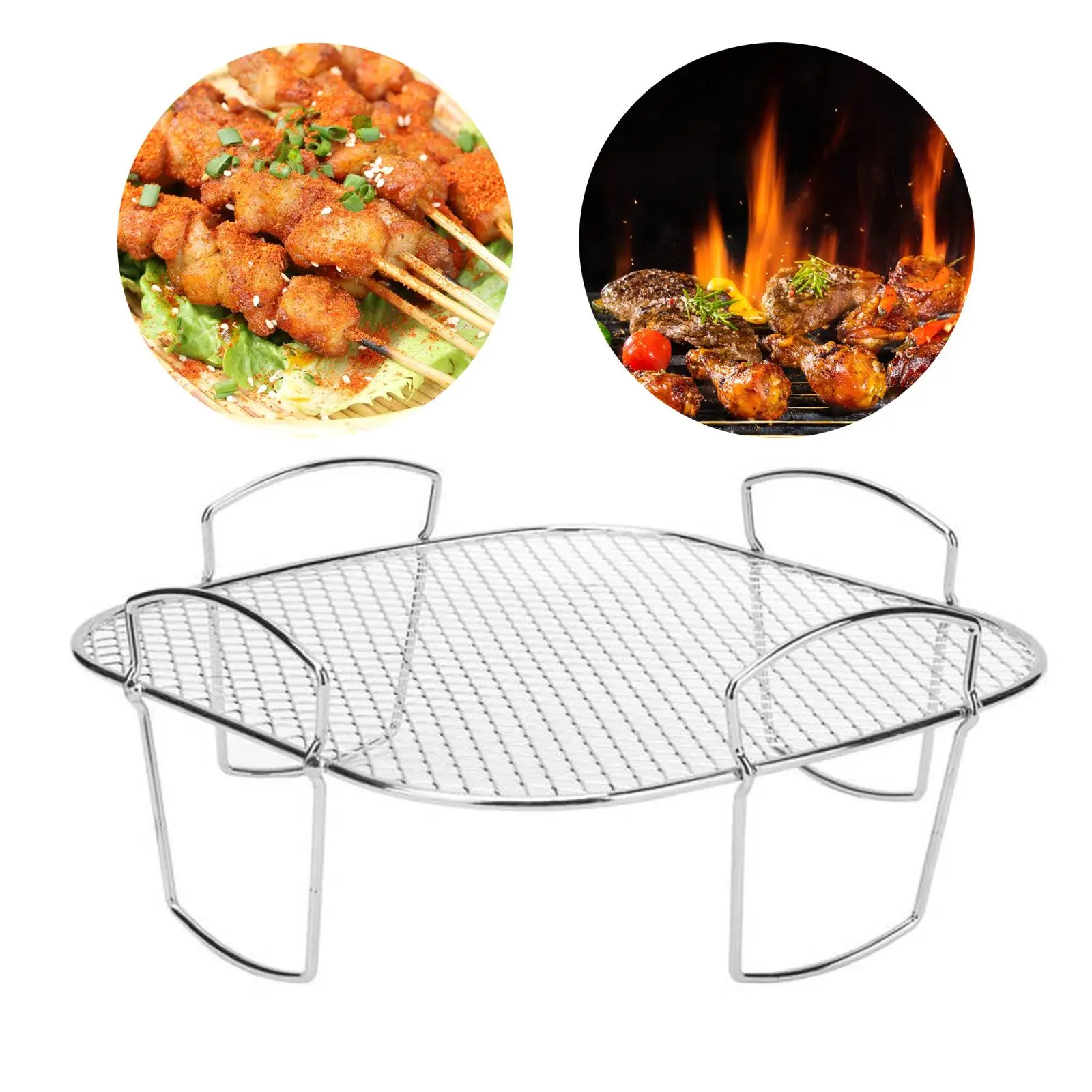 그릴 랙 내구성 있는 오븐 냉각 선반 프라이어 액세서리 사각 에어 프라이어 랙