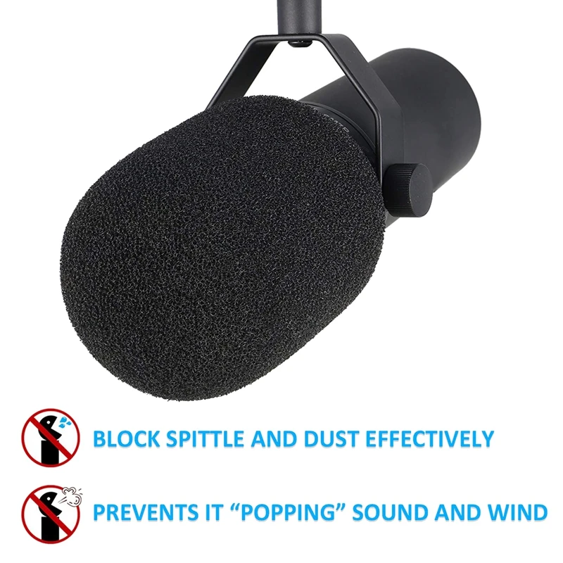 2Pcs Filter Windscreen Microphone Sponge Foam Cover For SHURE PGA27 PGA 27 SM7B SM 7B Mic Replacement Sponge Cover