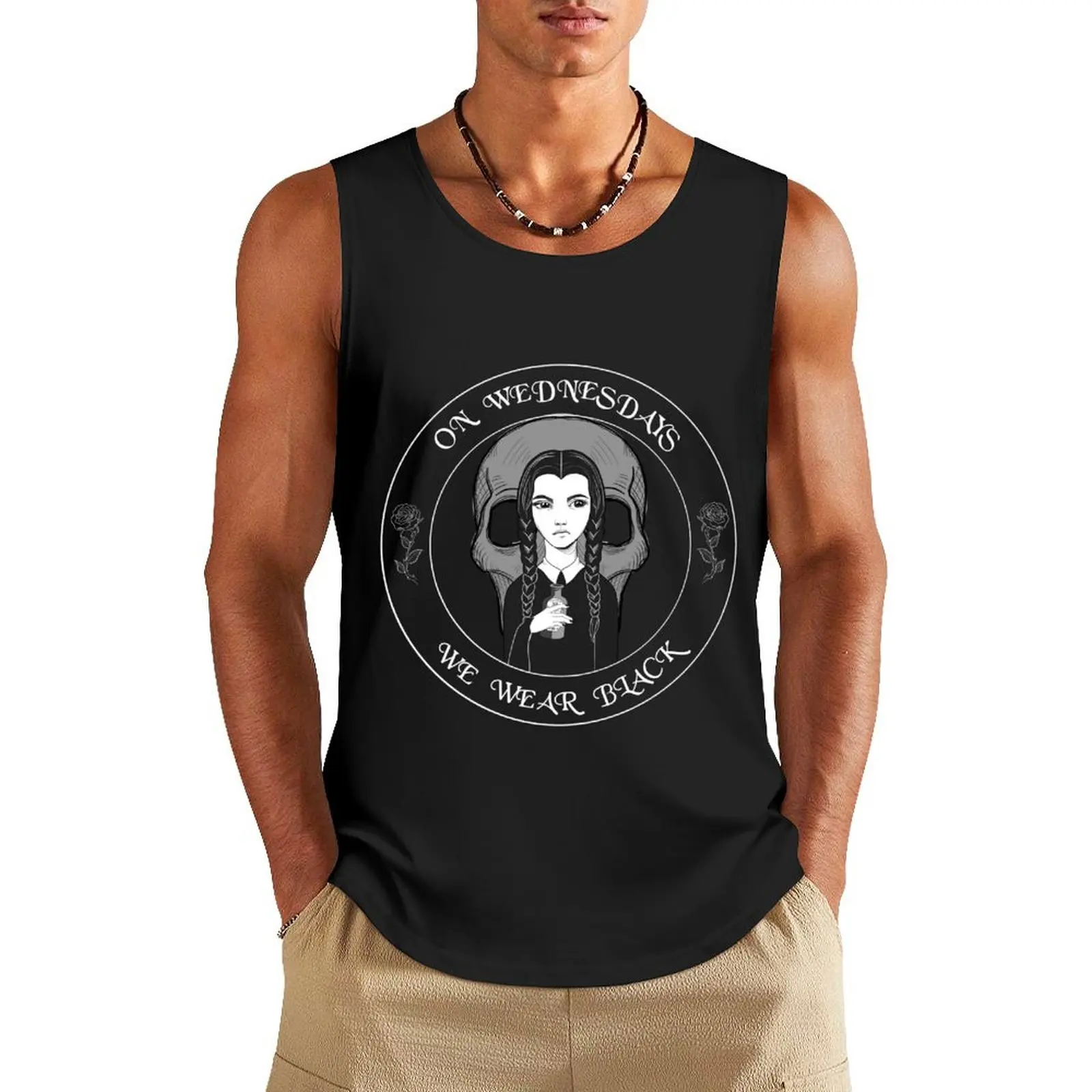 

On Wednesdays we wear black Tank Top gym clothes men gym accessories man sleeveless