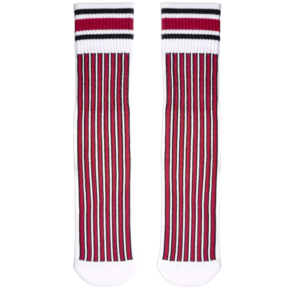 

Men's Aw Black and White Vertical Stripes with Thick Wool Bottom Sports Fitness Socks Medium Tall Cotton Socks