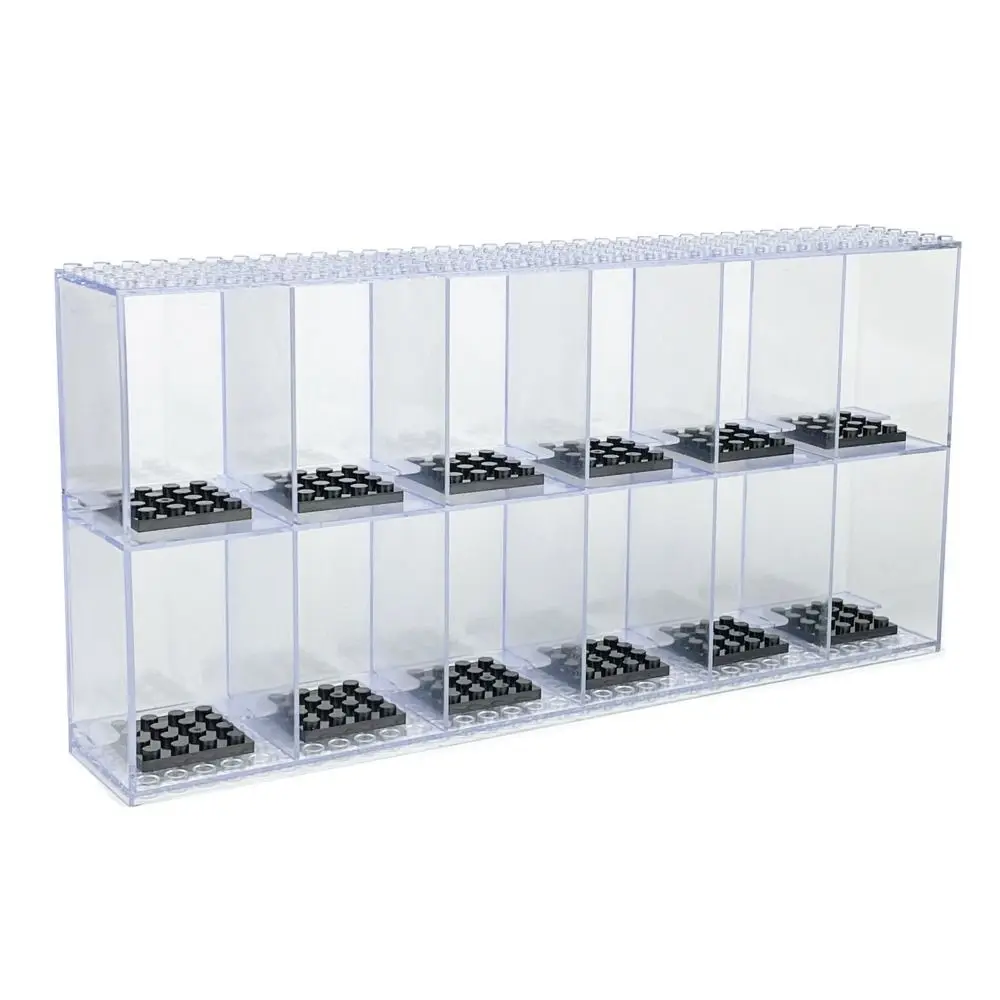 Vitrine transparente en acrylique pour figurines, grande capacité, présentoir pour blocs de construction, design empilable, marches mobiles