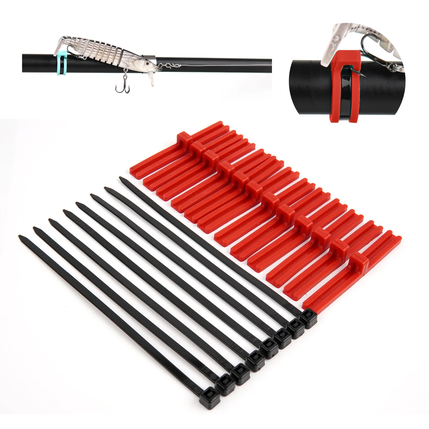 خطاف تعليق طعم السيليكون ​   - شماعة قضيب عالمية لصيد الأسماك الدقيقة، حامل طعم لما يصل إلى 12 قضيبًا، اختيار كومبو القيمة