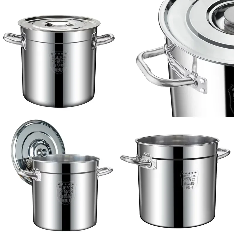 for 201 304 Stainless Steel Soup Pot Large Capacity Cooking Pot with Lid High Quality Kitchen Cookware