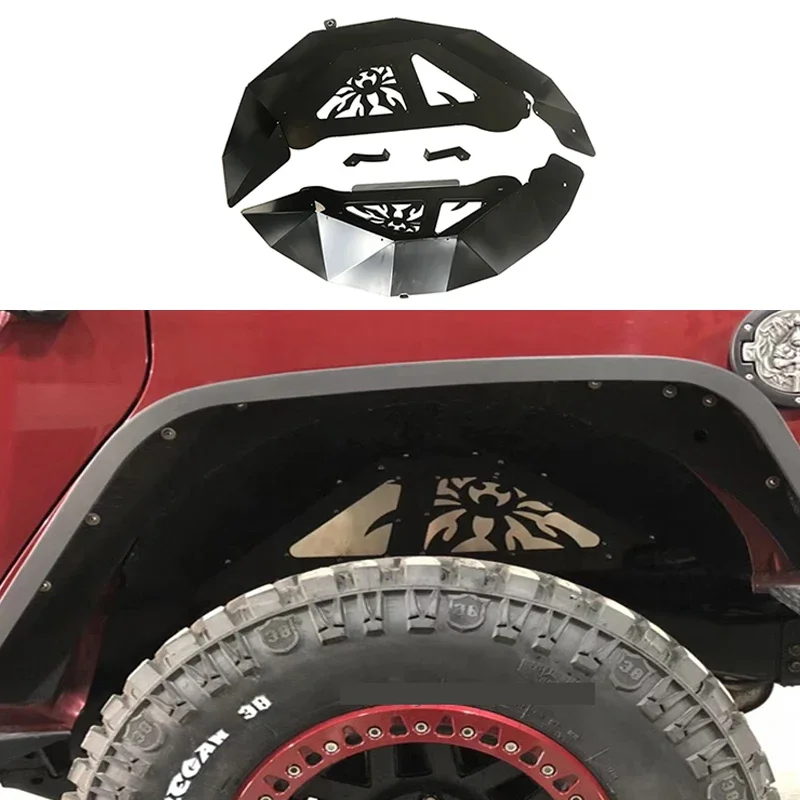 Aluminum Rear Inner Fender Liners Fit For 2007-2017 Wrangler JK JKU Modified Fender Flares Off-road 4x4 Car Accessories