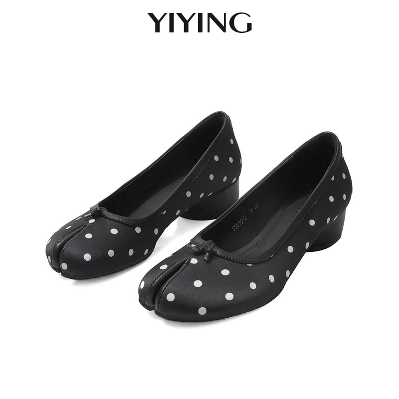 

2026 Autumn New Women Pumps Split Toe Women Shoes Retro Low Mid Heel Shoes Fashion Shallow Mouth Design Dress Party Shoes Female