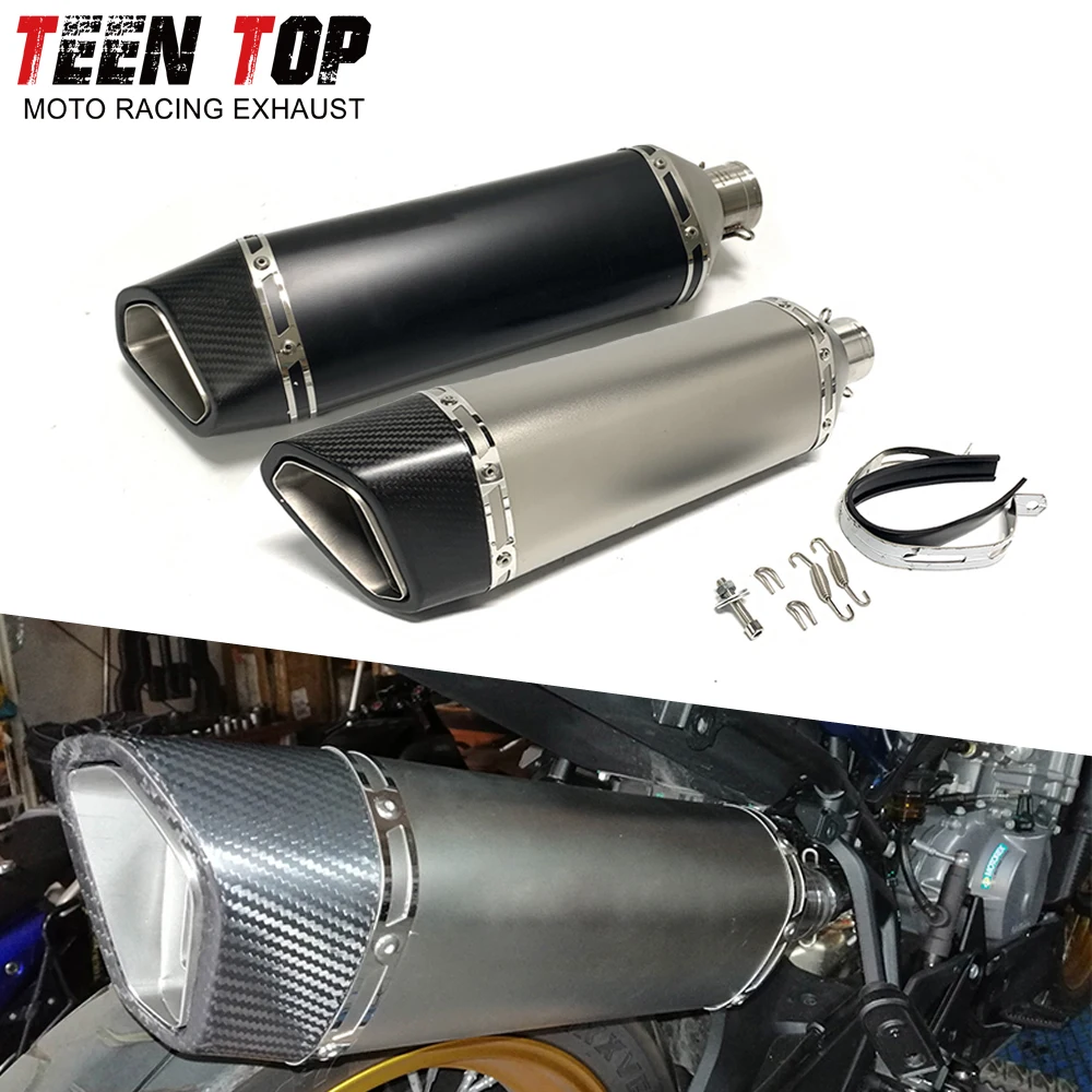 51mm Universal Exhaust Escape Muffler Carbon Fiber Modified Silencer 470mm CBR500 trk502 CBR650R CB650R NC700