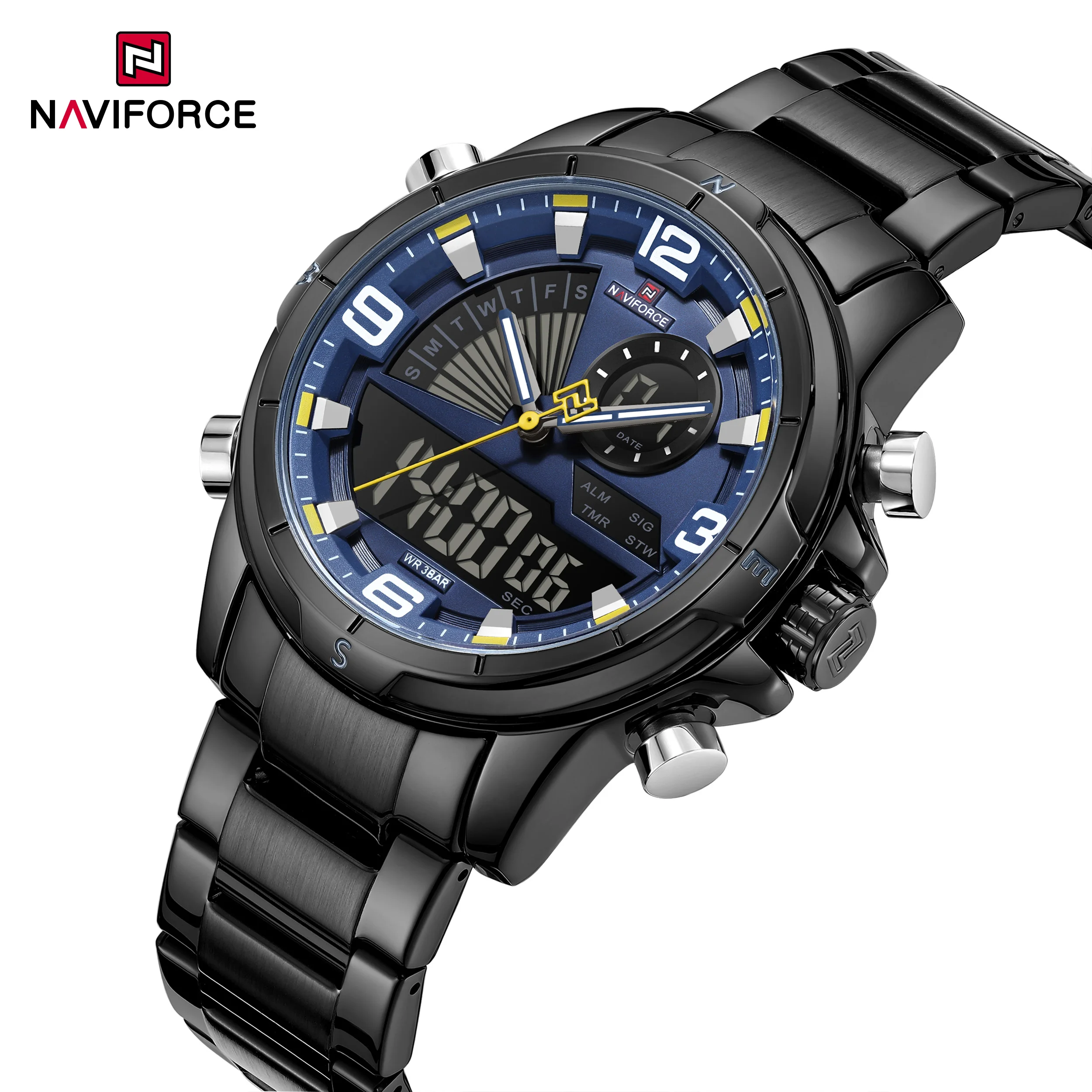 

NAVIFORCE 9257, модные мужские электронные кварцевые часы, спортивные часы с календарем на открытом воздухе, светящиеся водонепроницаемые часы для мужчин, reloj hombre