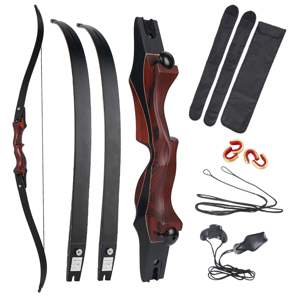 Toparchery 58inch Archery Recurve Bow ILF Bow 25-50lbs Take-down Bow Right-handed for Hunting Outdoor Shooting Practice