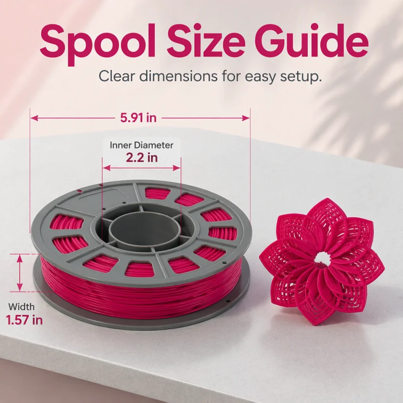 PETG 3D Printer Filament 1.75mm, 300g Compact Spool Solid Magenta, Dimensional Accuracy +/- 0.03mm, Smooth Feeding for FDM Printers