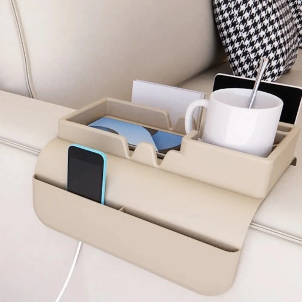 

Многофункциональный подстаканник-органайзер на подлокотник дивана из силикона с нескользящим покрытием, экономящий место, легко хранится