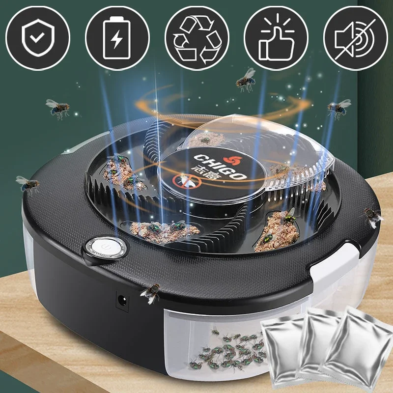 USB Rechargeable Electric Fly Trap Improved Indoor Outdoor Pest Control for Home Garden