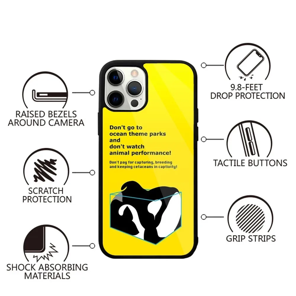 Killer Whale Orca Animal Phone Case For iPhone 15,14,13,12,11,Plus,Pro,Max Mini Magsafe Magnetic Wireless Charging