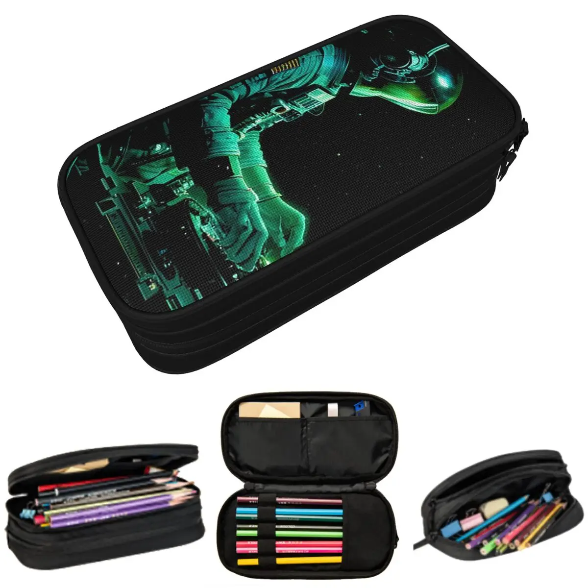 

Пенал для школьников с изображением астронавта-диджея в космосе, коробка для ручек, сумка для канцелярских принадлежностей, держатель для ручек