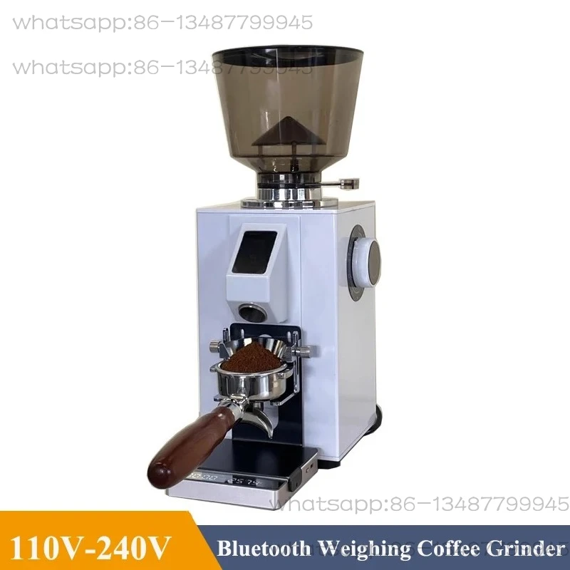 Bluetooth-Kaffeemühle Elektrisch 64mm Flachmahlwerk Quantitative Mahlung Espresso Kaffeemühle 220V 110V