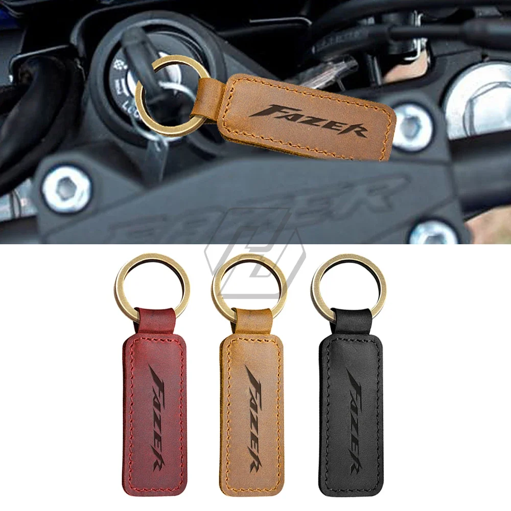 

Motorcycle Cowhide Keychain Key Ring Fit for Yamaha Fazer 250 8 FZ6 FZ8 FZ1 FZS600