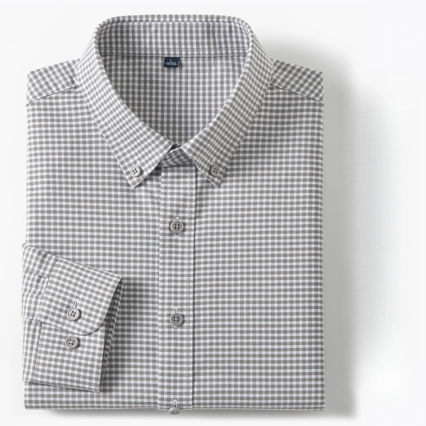 

New in shirt fashion korean popular 100%cotton plaid long sleeve shirts for men casual elegant houndstooth striped clothes