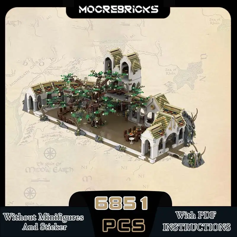 Película interestelar arquitectura del desierto Rivendell UCS bloque de construcción famoso Castillo tecnología DIY juguete de ladrillo modelo de alta dificultad