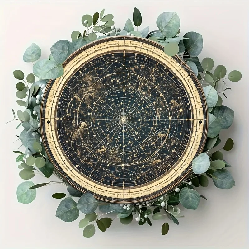 لافتات معدنية من القصدير على شكل خريطة نجمة دائرية، لوحة فنية جدارية عتيقة في المرآب - عشاق الفلك وديكور المنزل، ديكور القمر #6