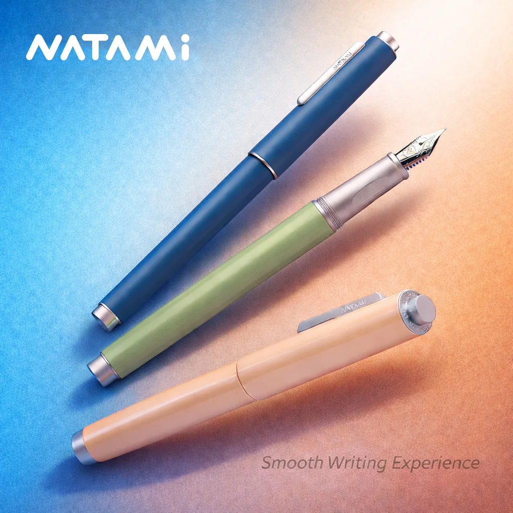 

Natami Fountain Pen Fine Nib (F) Cartridge Ink Pen Smooth Writing Metal Clip Office School Gift Pen