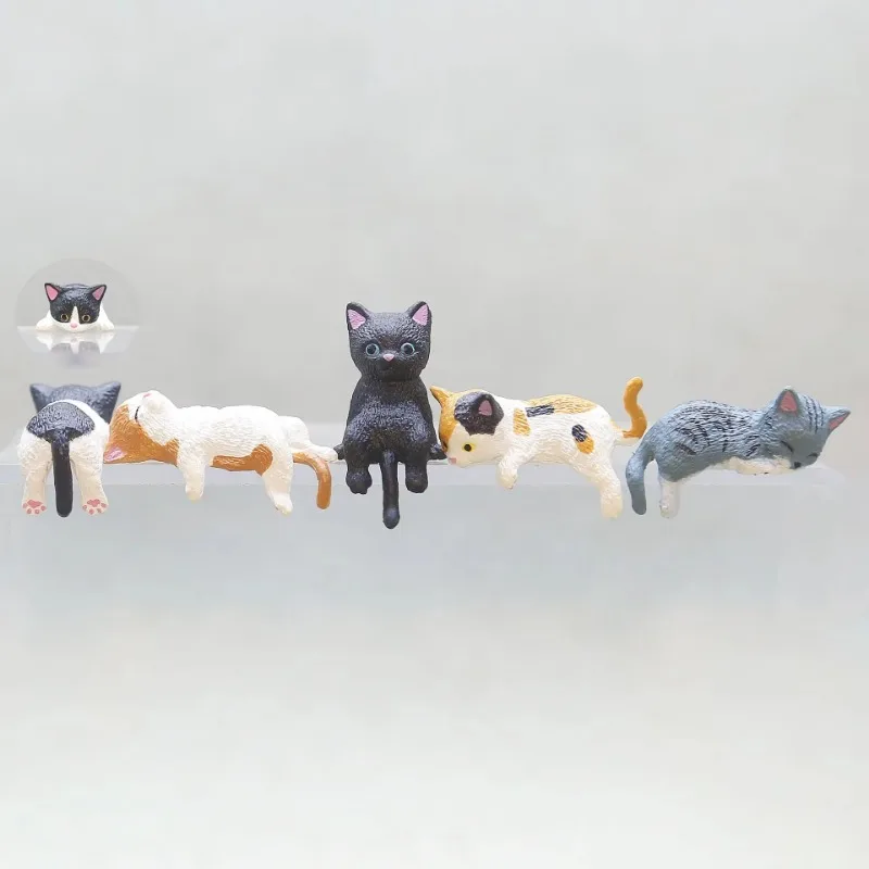 1Pc Cute Cartoon Cat PVC Home Decoration for Water Cup Lid Computer Top Fish Tank Aquarium Edge Micro Landscape Desk Ornaments