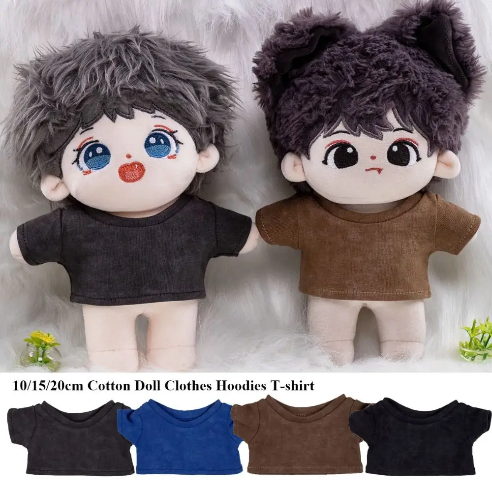 Toys Accessories Cotton Doll Clothes Fashion Style Elastic Hoodies T-shirt Mini Clothes for 10/15/20cm Cotton Stuffed Dolls