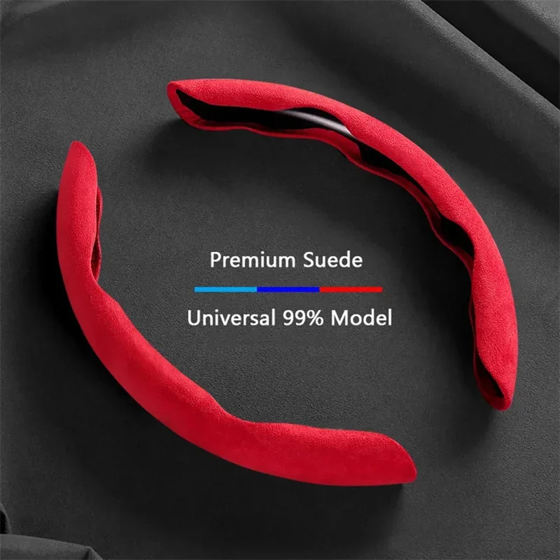 

Suede Universal 38CM Car Steering Wheel Booster Cover Non-Slip Auto Interior Steer Protector Decoration Accessories-Brown